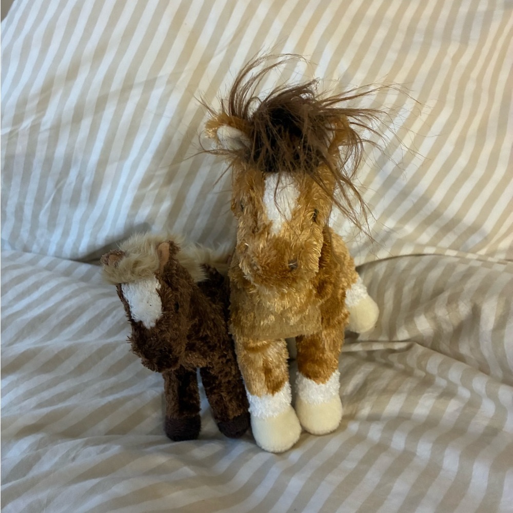 Douglas Cuddle Plush Horse Toy Set - Brown and White